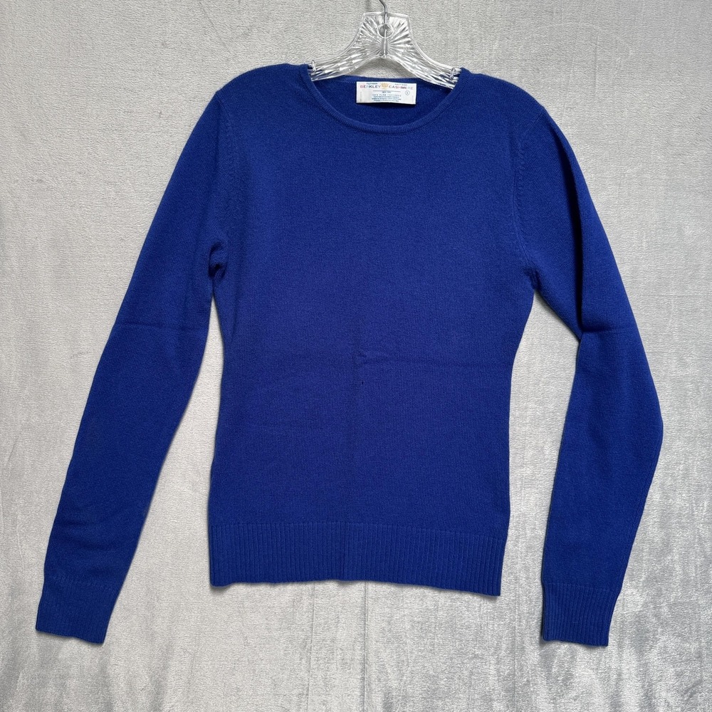 Berkley Cashmere Sweater Womens Small Blue Crew Neck Lightweight‎ 100% Cashmere